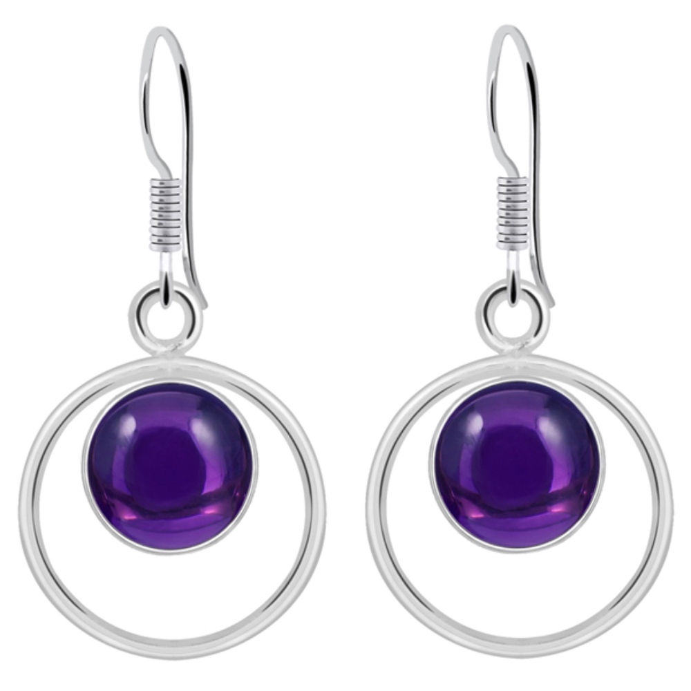 Earrings Amethyst 3.90 Ct Sterling Silver Dangling